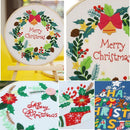 Thread Ornament Flower Embroidery Cross Stitch Kit Embroidery Hoop Needle Punch