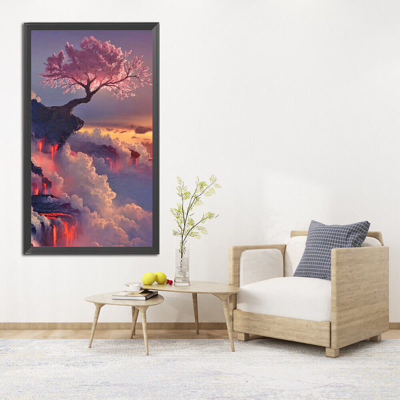 5D Diamond Painting DIY Cherry tree above the clouds Full Round Wall