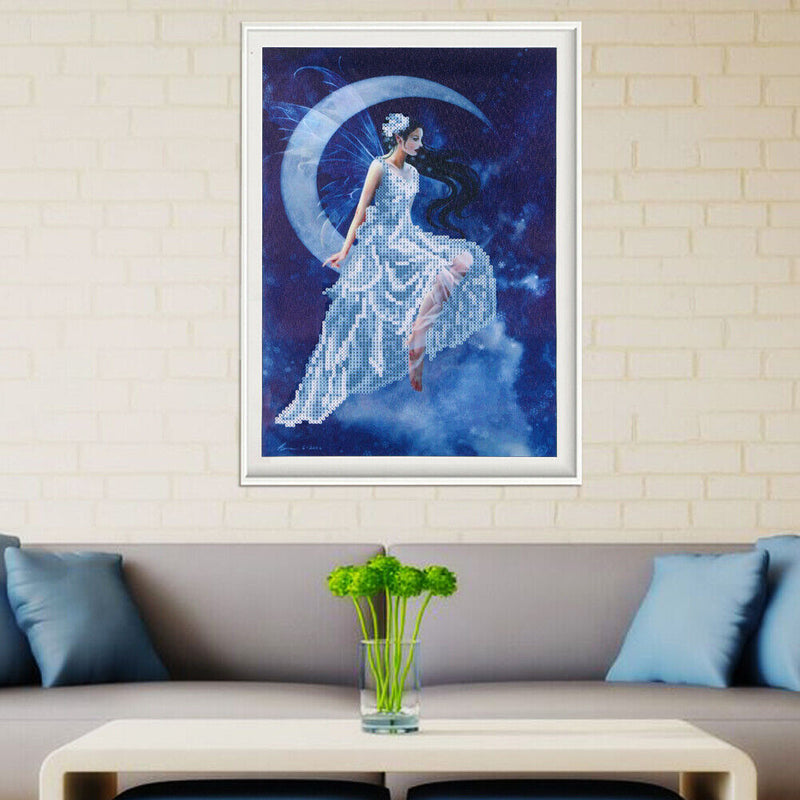 5D DIY Round Drill Diamond Painting Moon Goddess Cross Stitch Embroidery(C