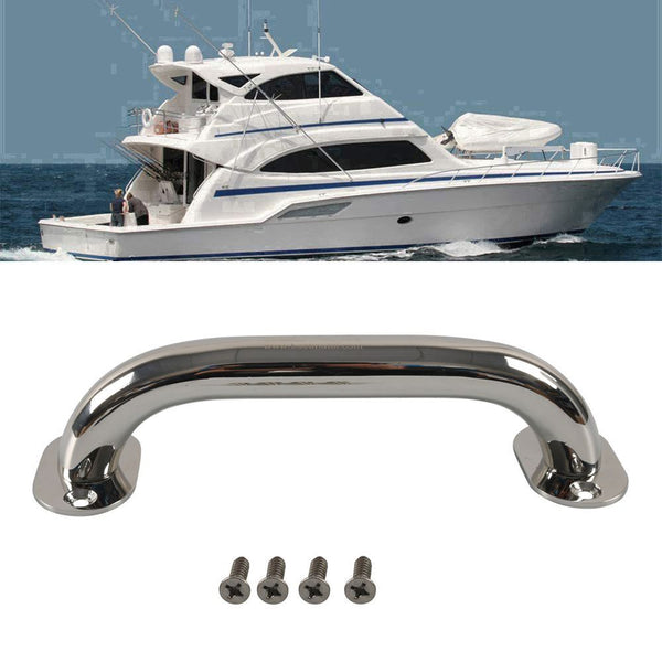 Yacht Round Polished Boat Handrail Stainless Steel Adjustable 8" Grab Handle