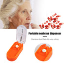 Portable Rectangular Tablet Cutter Box Pill Dispenser Storage Case (Orange)