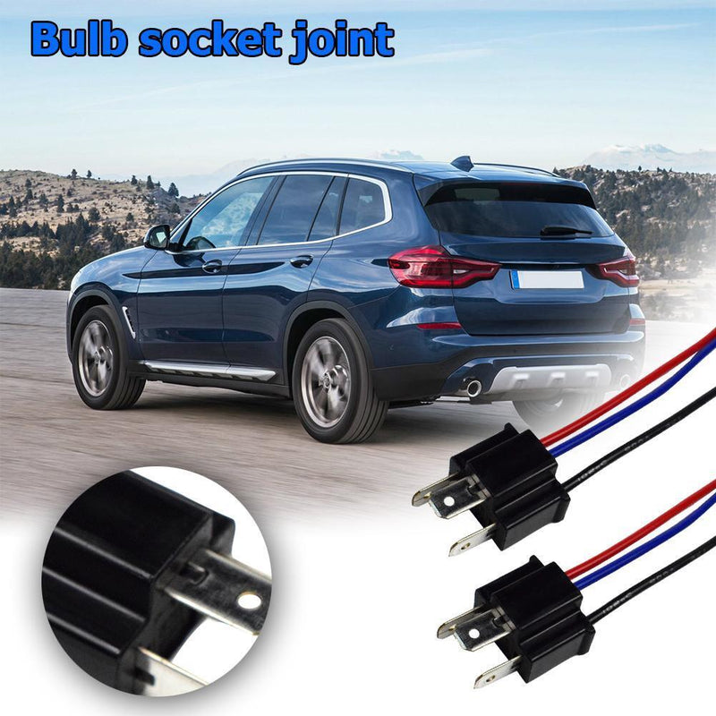 2pcs 9003 H4 Socket Wiring Harness Male Connector Pig Tail for Fog Headlight