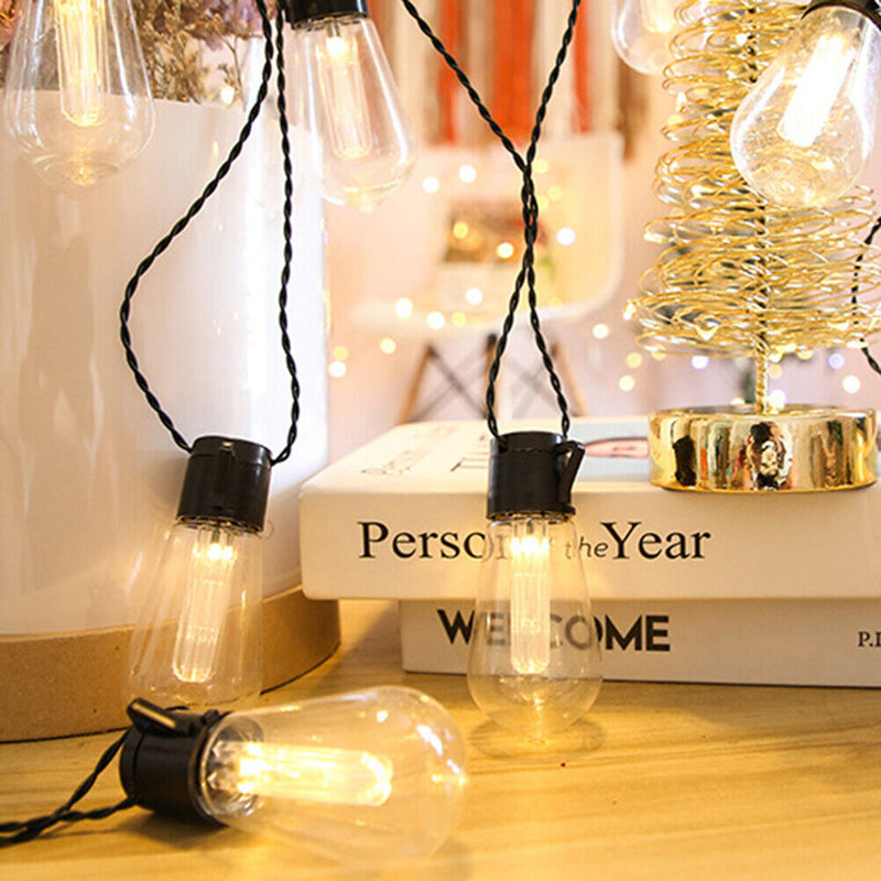 30LED Solar String Lights Bulb Retro Garland Christmas Yard Decor (6.5m)