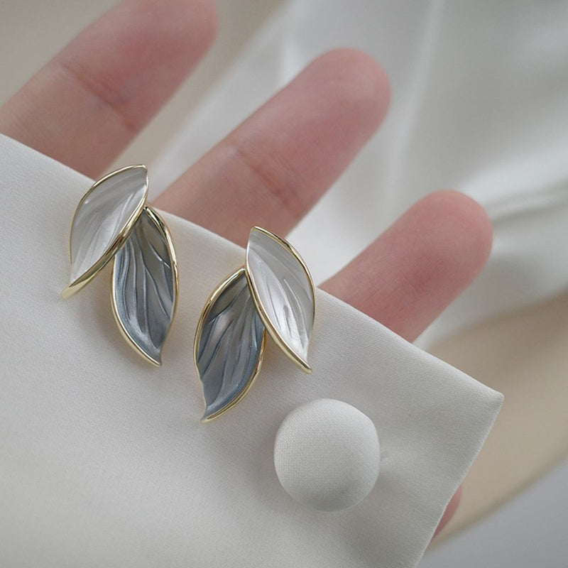 Style Women Leaf Stud Earrings Ear Studs Leaf Ear Thread Jewelry Accessories