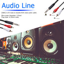 2 RCA to 1/4 inch 6.35mm TRS Stereo Audio Cable Male to Male 1.5m/4.9ft Newly