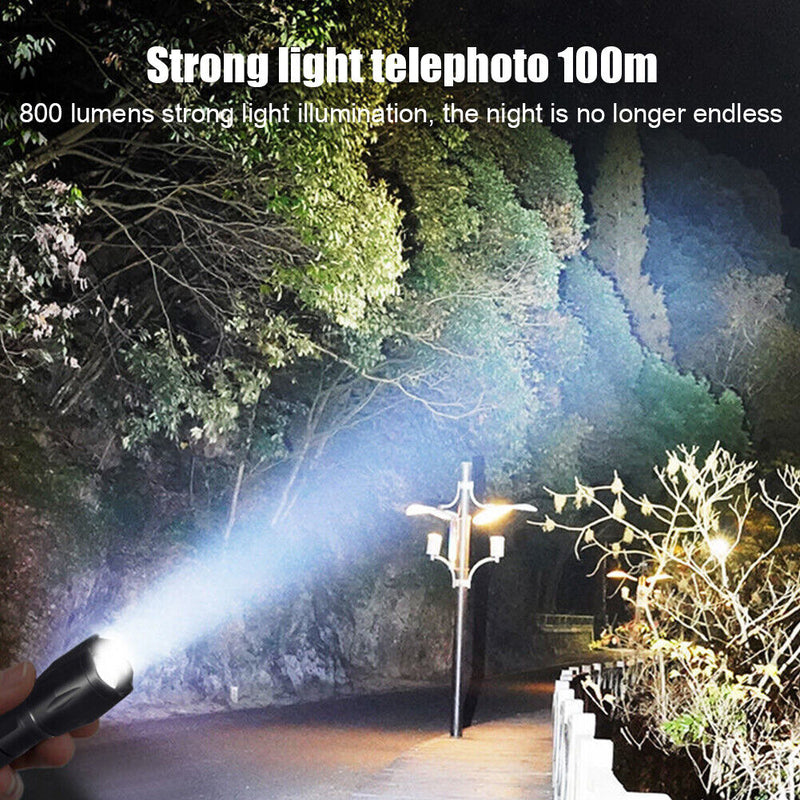 Powerful LED Flashlight USB Charge Waterproof Outdoor Camping Hiking Flash Light