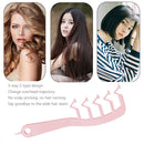 Z Shape Hair Slit Comb Curly Bangs Styling Puff Hair Brush Beauty (Pink) Newly