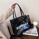 Women Transparent Handbag Pouch Composite Bags Stylish Large Tote Underarm Bag