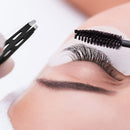 2 in 1 Stainless Steel Eyebrow Tweezers Comb for False Eyelashes Extension