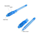 2 in 1 Luminous Light Invisible Ink Pen UV Kids Drawing Magic Pens (Blue) Newly