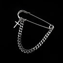 Hop Suit Accessory Minimalist Punk Brooches Cross Pendant Big Pins Long Chain