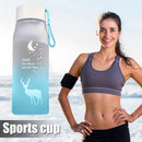 500ml Sports Water Bottle Gradient Frosted Portable Drinking Cup (Blue) Newly