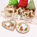 House Snowman Snowflake Elk Wood Hanging Xmas Ornament Christmas Tree Pendant