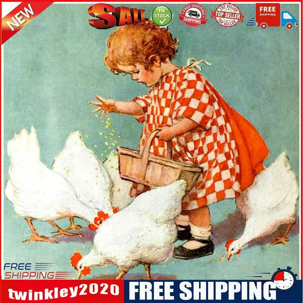 Little Girl Diamond Painting 5D DIY Full Round Rhinestone Picture (WX640)