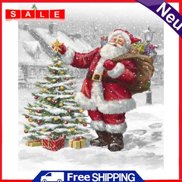 DIY Canvas Paint By Numbers Set Oil Hand Painted Santa Claus Drawing Kit Craft