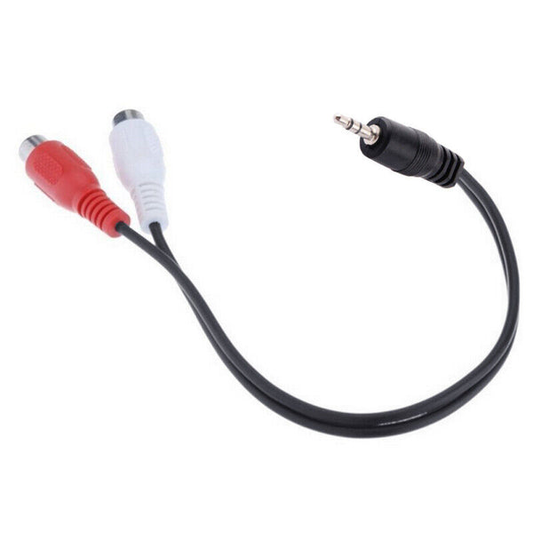 Stereo Male Jack To 2 RCA Female Plug Adapter Headphone N5J4 Cord 3.5mm W2T7
