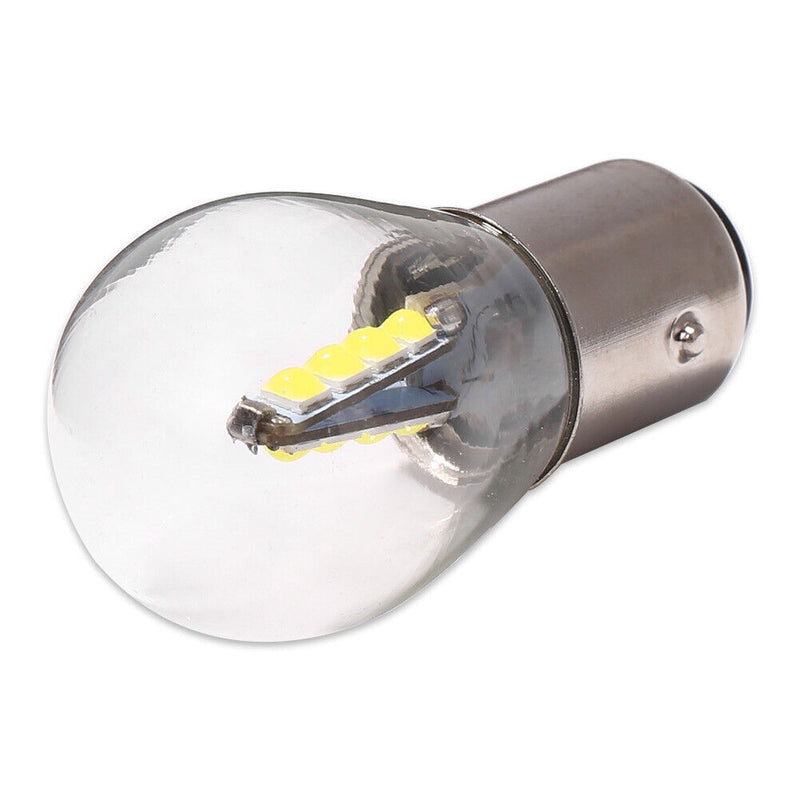 LED Bulb 1157 BAY15D 3030 SMD Glass Turn Signal Brake Light Bulb (White) Newly