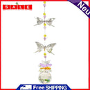 Suncatcher Crystal Metal Butterfly Candlestick Pendant Prism Hanging Lamp Decor