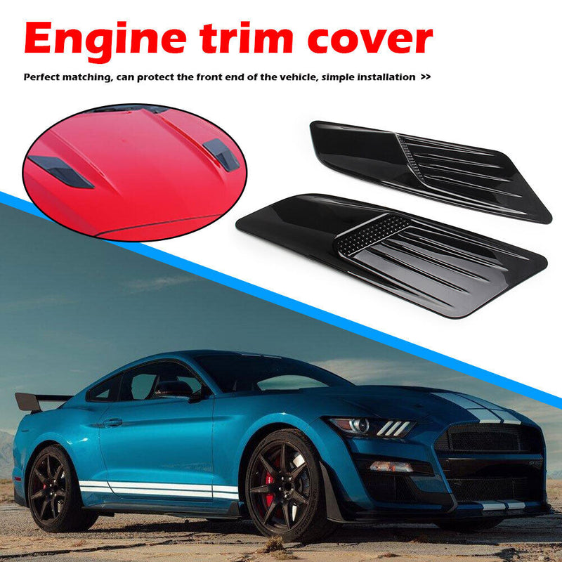1 Pair Hood Air Flow Intake Scoop Bonnet Vent Trim for Ford Mustang 2015-2017