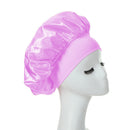 Women Night Sleep Hair Cap Satin Adjustable Curly Hair Styling Hat (Purple)