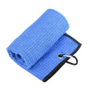Golf Towel 41x54cm Tri-Fold Microfiber Waffle Towel Sweat-absorbent (Blue) Newly