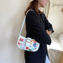 Streetwear Women Tote Bag Graffiti Fashion Shoulder Handbags PU Underarm Purse