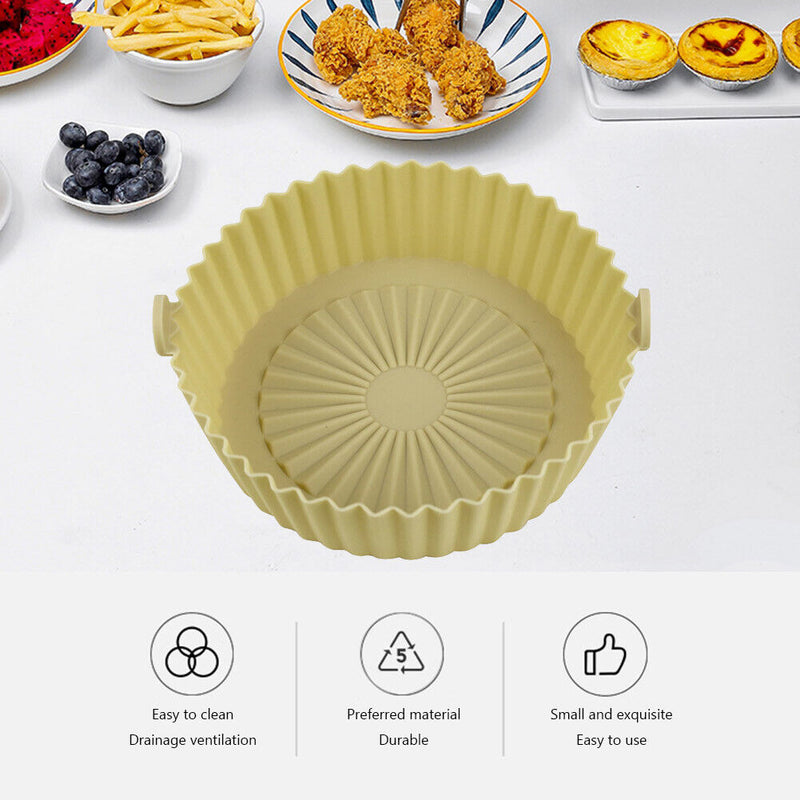 #A Air Fryer Baking Tray Heat-resistance Silicone Mat Waterproof for Steamer Coo