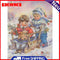 Two Kids Colouring Oil Canvas Pictures DIY Hand Painted Paint By Numbers Kits
