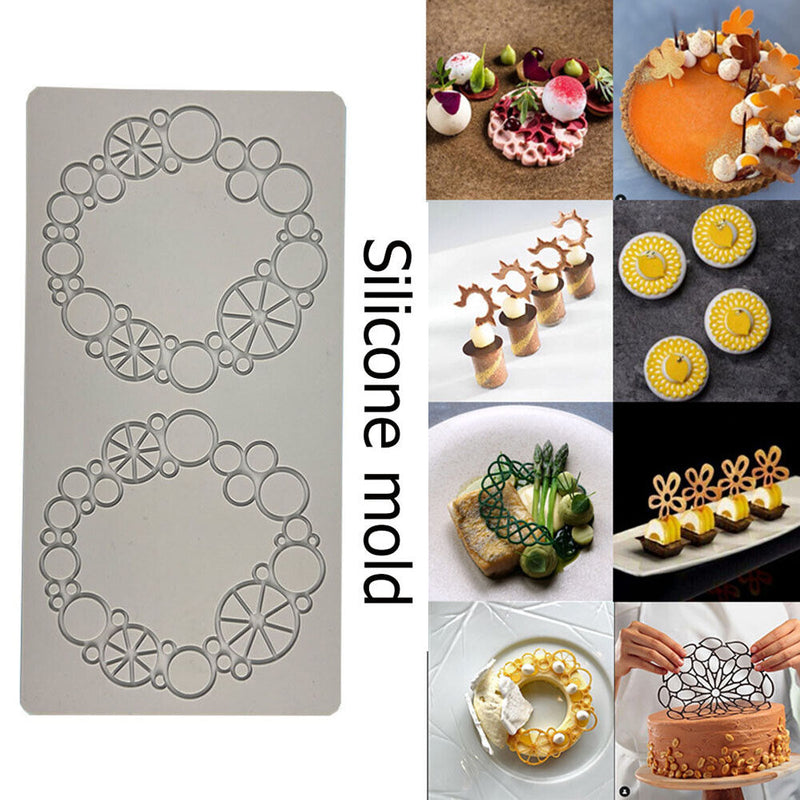 #A Wedding Cake Silicone Flower Lace Fondant Mold Sugar Craft Icing Mat Decorati