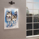 Full Diamond Ornaments 5D Round Drill Kit Snowflake Wolves DIY Painting