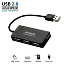 Black USB 2.0 Hi-Speed 4-Ports Splitter Hub For PC Speed High K4N4