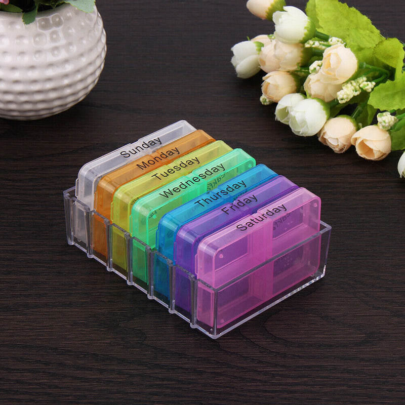28 Cells Weekly Medicine Health Storage Pill Box with Printed Braille
