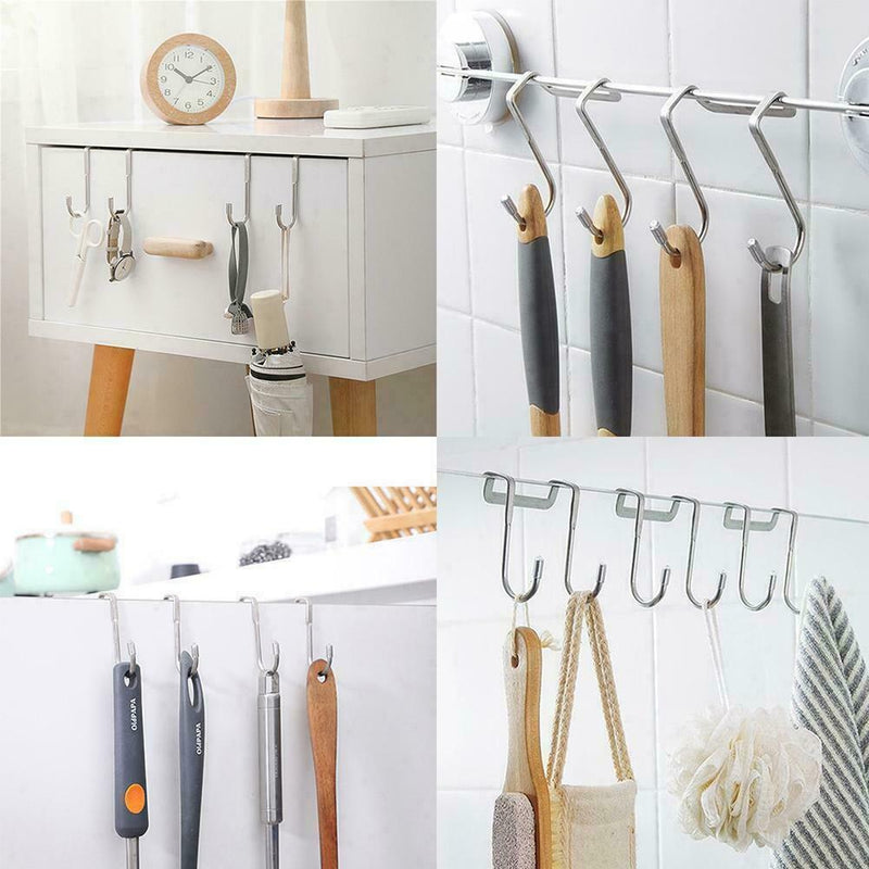 Magic Dual Over Door Hooks Storage Kitchen Cabinet Steel Hook Door L0E4