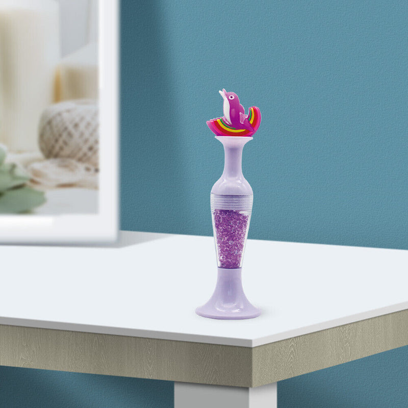 Vase Diamond Painting Point Drill Pen DIY Craft (Purple Dolphin w/ Drill)