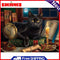 Cat DIY Oil Paint by Numbers Kit Gift Picture Drawing Handpainted Art Home Decor