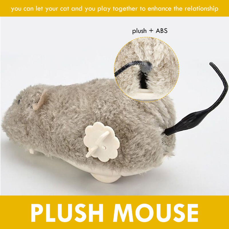 Wind Up Mouse for Cats Kitten, Realistic Clockwork Rat, Interactive Toys