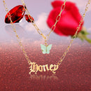 Multi-Layer Butterfly Pendant Acrylic Necklace for Women Letters Choker Jewel