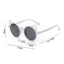 Kids Cute Sunglasses Cat Ear Girl Boys UV Protection Eyeglasses (White)