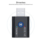 TR6 USB Bluetooth 5.0+EDR Wireless Audio Transmitter Receiver with 2 3.5mm Jack