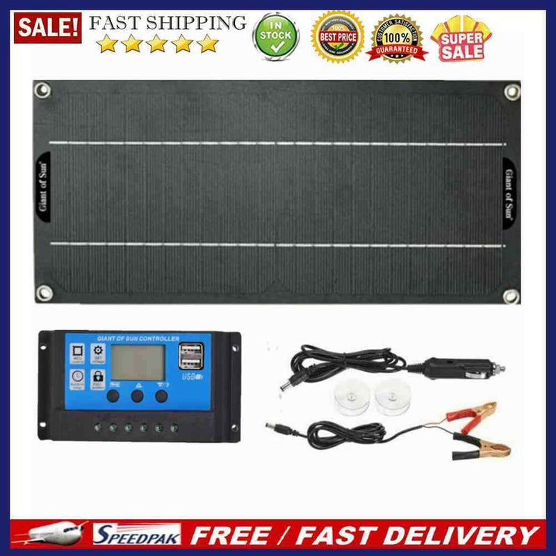 30W Solar Panel Kit 18V Portable Solar Monocrystalline Battery Charger Syst