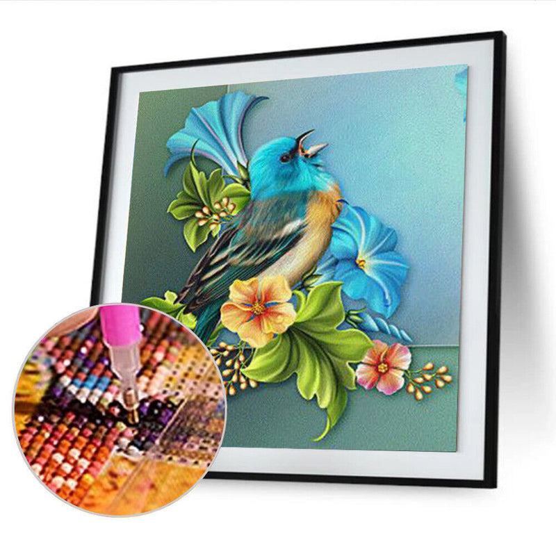 5D DIY Full Round Drill Diamond Painting Bird Flower Mosaic Rhinestone Draw