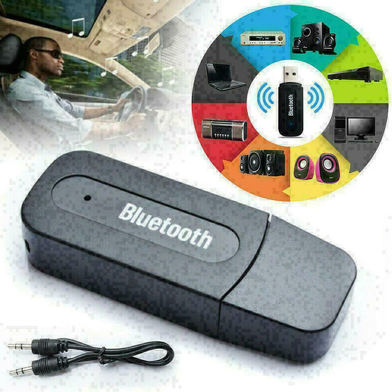 3.5mm AUX To USB Wireless Bluetooth Audio Stereo Car Receiver Hot Adapter U8M7