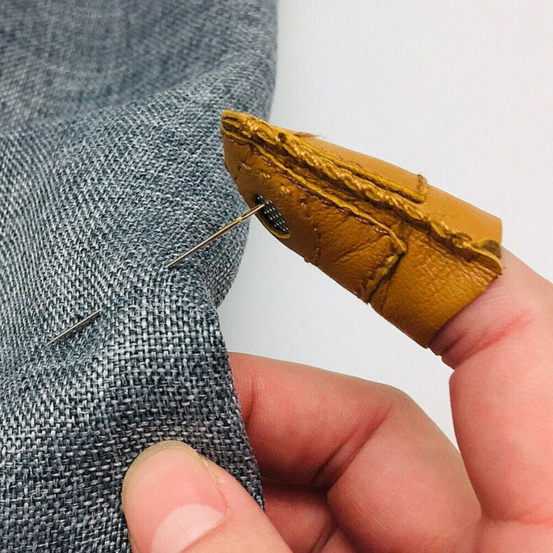 Leather Coin Thimble Quilting Sleeve Finger Protect Needlework Finger Cover Tip