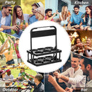 Portable Beer Rack Foldable Plastic Beer Basket Durable Wine Rack (Black) Newly