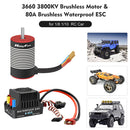 HOBBYFANS 3660 Waterproof Brushless Motor ESC for 1/8 1/10 RC Cars (3800KV)