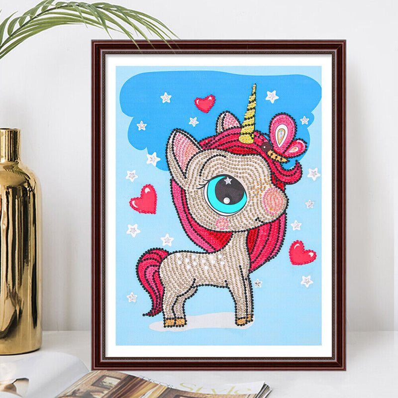 DIY 5D Cartoon Horn Horse Part Special Shape Diamond Painting Kit (T049)