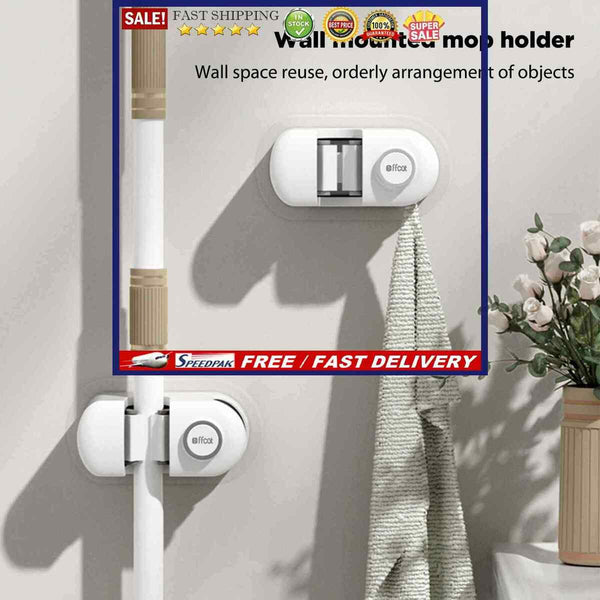 Traceless Broom Storage Tool No Punching Wall Mounted Mop Hook Mop Rack for Home