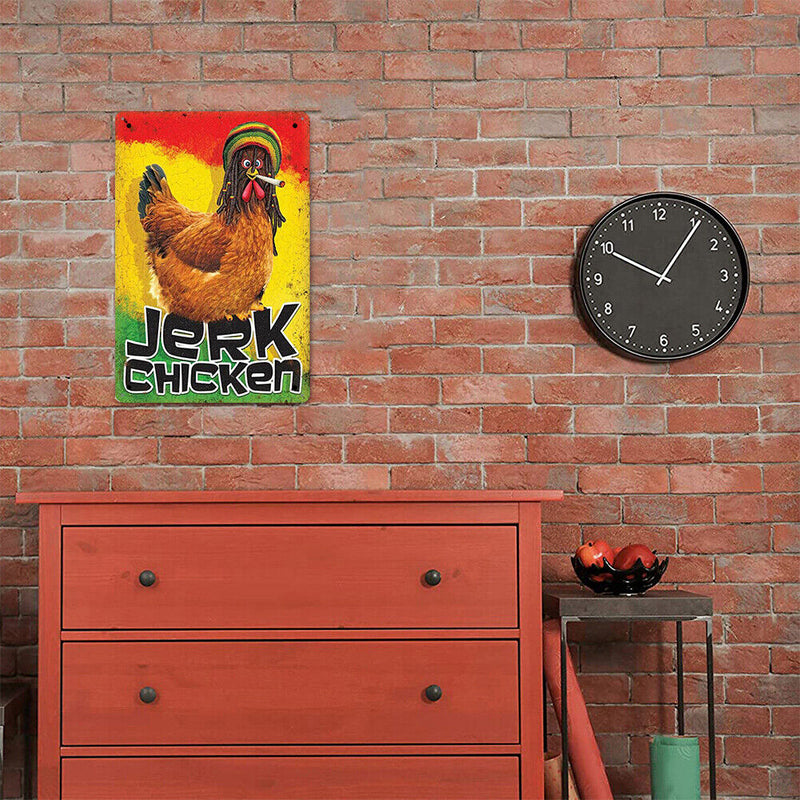 JERK Chicken Retro Metal Plate Tin Sign Poster Plate Wall Decor Accessories