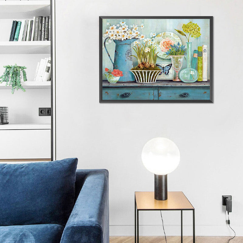 DIY Oil Drawing By Numbers Deer Frameless 50x40cm Flower on Canvas Decor