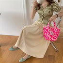 Fashion Pink Leopard Print Canvas Shoulder Bag Women Large Capacity Dead Handbag